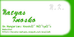 matyas knosko business card